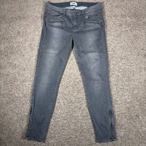 Paige Jane Zip Gray Wash Skinny Jeans Women's Size 31 Denim Pants Skate Grunge